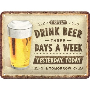 Drink bier three days reclamebord relief