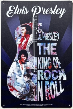 Elvis Presley King of Rock N Roll reclamebord