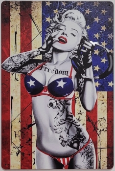 Marilyn Monroe USA Tattoo wandbord van metaal