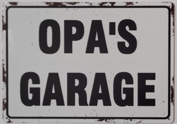 Opa's Garage metalen wandbord