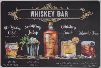 Whiskey Bar Collage metalen reclamebord