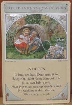 Ot en Sien in de Ton metaal reliëf Op=Op