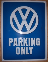 Volkswagen VW Parking only metaal relief