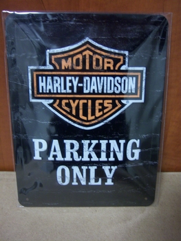 Harley davidson parking only reclamebord metaal klein