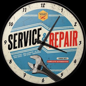 Service en repair garage wandklok