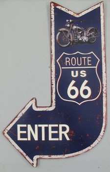 Route 66 enter pijl reclamebord