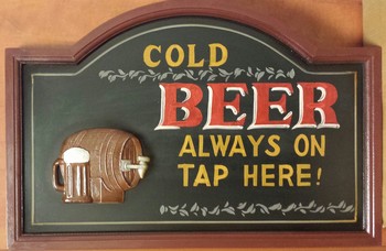 Cold beer always on tap pubbord