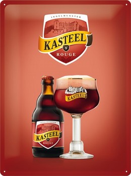 Kasteel bier rouge reclamebord met relief