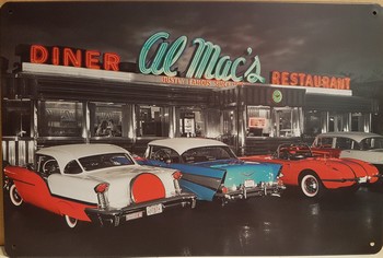 Diner al mac's metalen wandbord