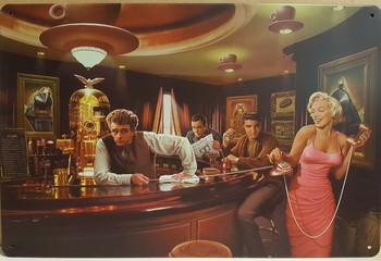 Beroemdheden aan de bar elvis james marilyn metalen re