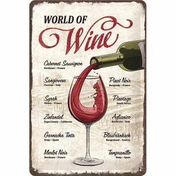 World of wine metalen wandbord relief