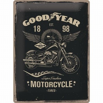 Goodyear motorcycle tires metalen relief bord
