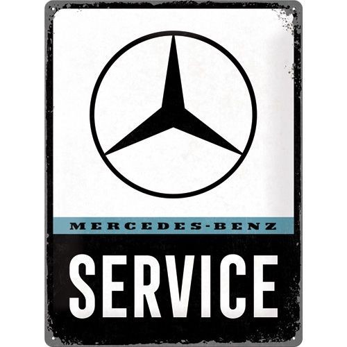 Mercedes service metalen reclamebord relief