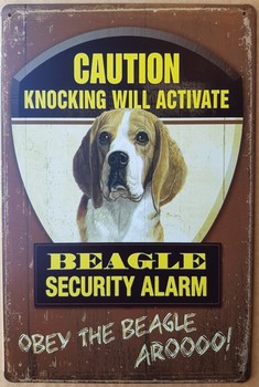 Beagle hond security  alarm metalen bord