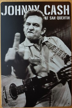 Johnny Cash at san quentin wandbord metaal