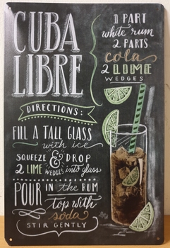 Cuba libre metalen reclamebord