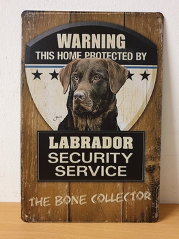 Labrador bruin security metalen wandbord