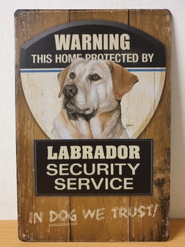 Labrador security blonde gele labradors hond metalen bo