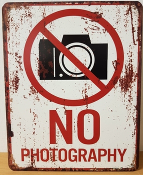 No Photgraphy geen foto's metalen wandbord