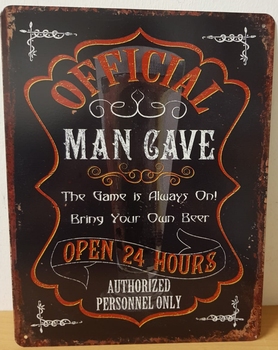 Official man cave metalen wandbord
