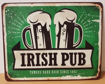 Irish pub bier metalen reclamebord