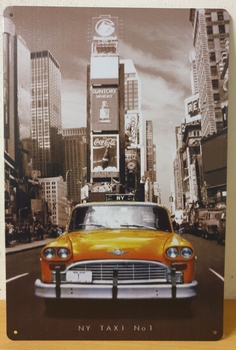 New York Taxi reclamebord metalen wandbord