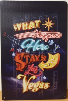 What happens in Vegas reclamebord metaal