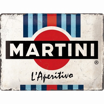Martini L'aperitivo racing stripes metalen reclamebo