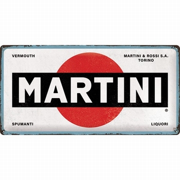 Martini logo white xl metalen reclamebord relief