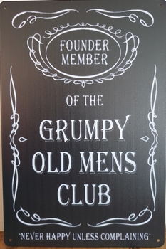 Grumpy old mens club reclamebord metaal